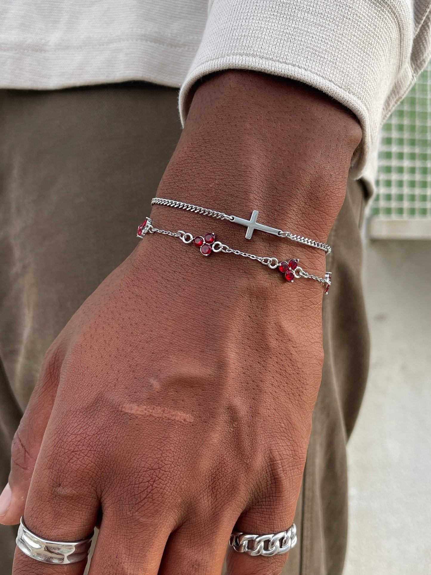 Silver Cross Cuff