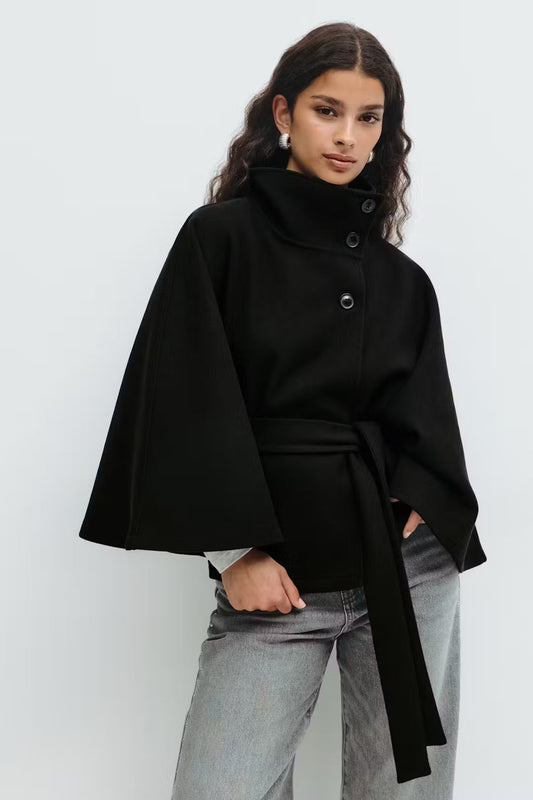 The Milano Belted Cape Coat