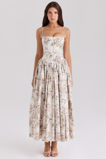 CorsetShape™ Floral Midi Dress