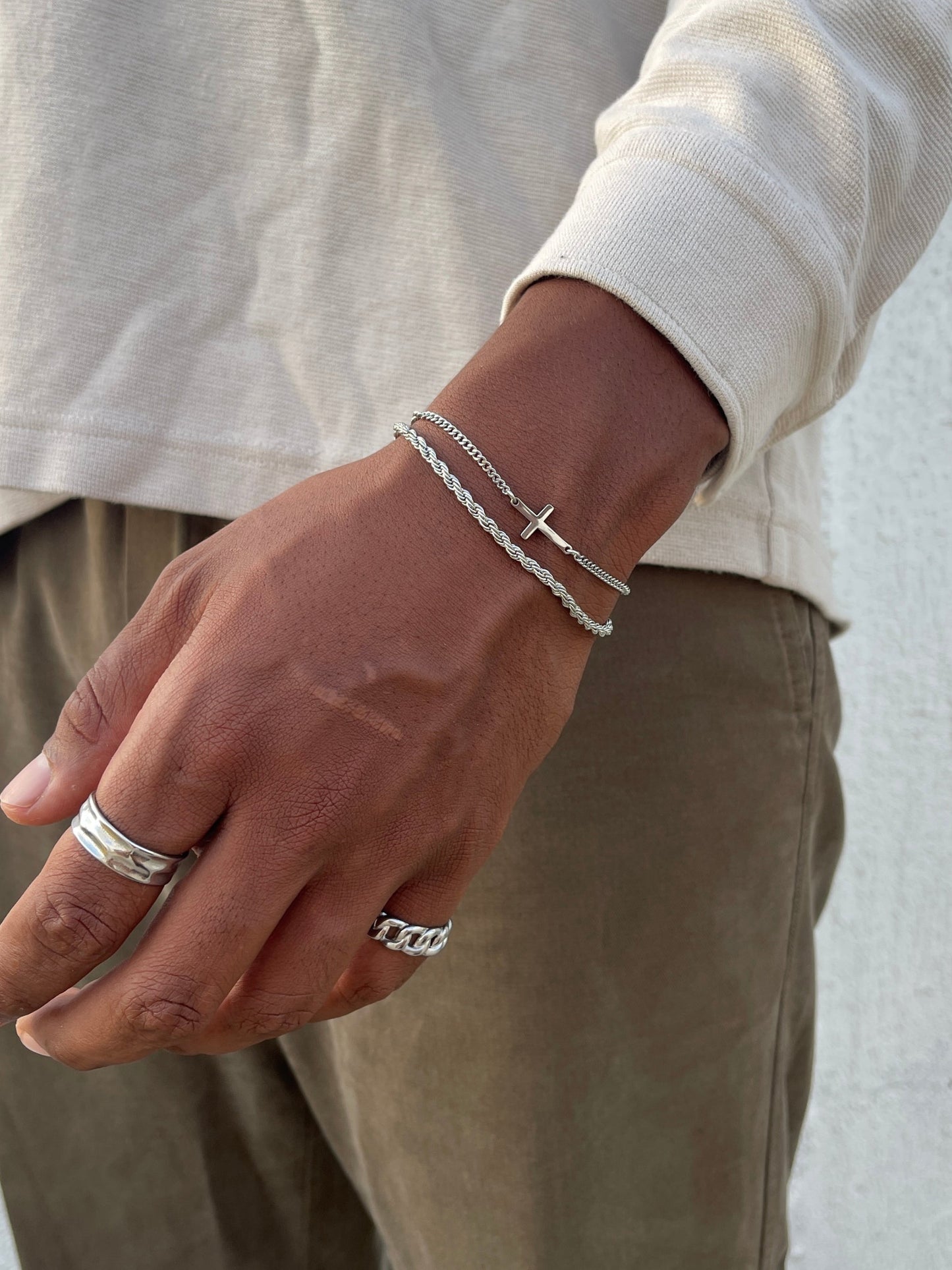 Silver Cross Cuff