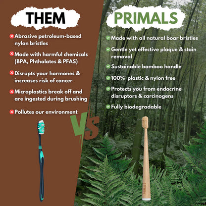 ZeroPlastic™ Bamboo Toothbrush Set