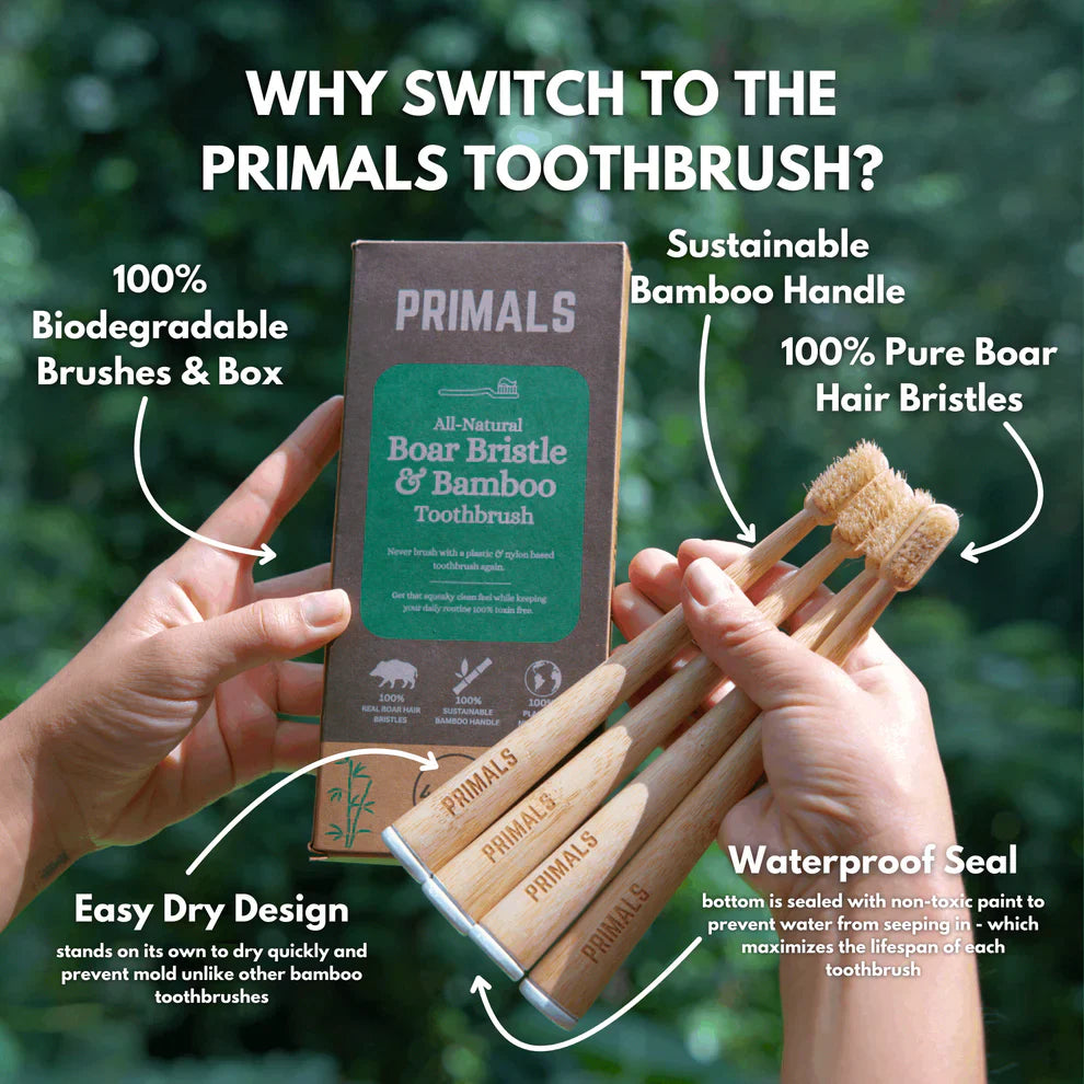 ZeroPlastic™ Bamboo Toothbrush Set