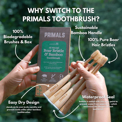 ZeroPlastic™ Bamboo Toothbrush Set