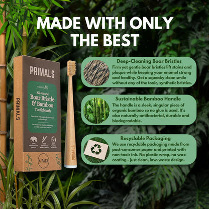 ZeroPlastic™ Bamboo Toothbrush Set