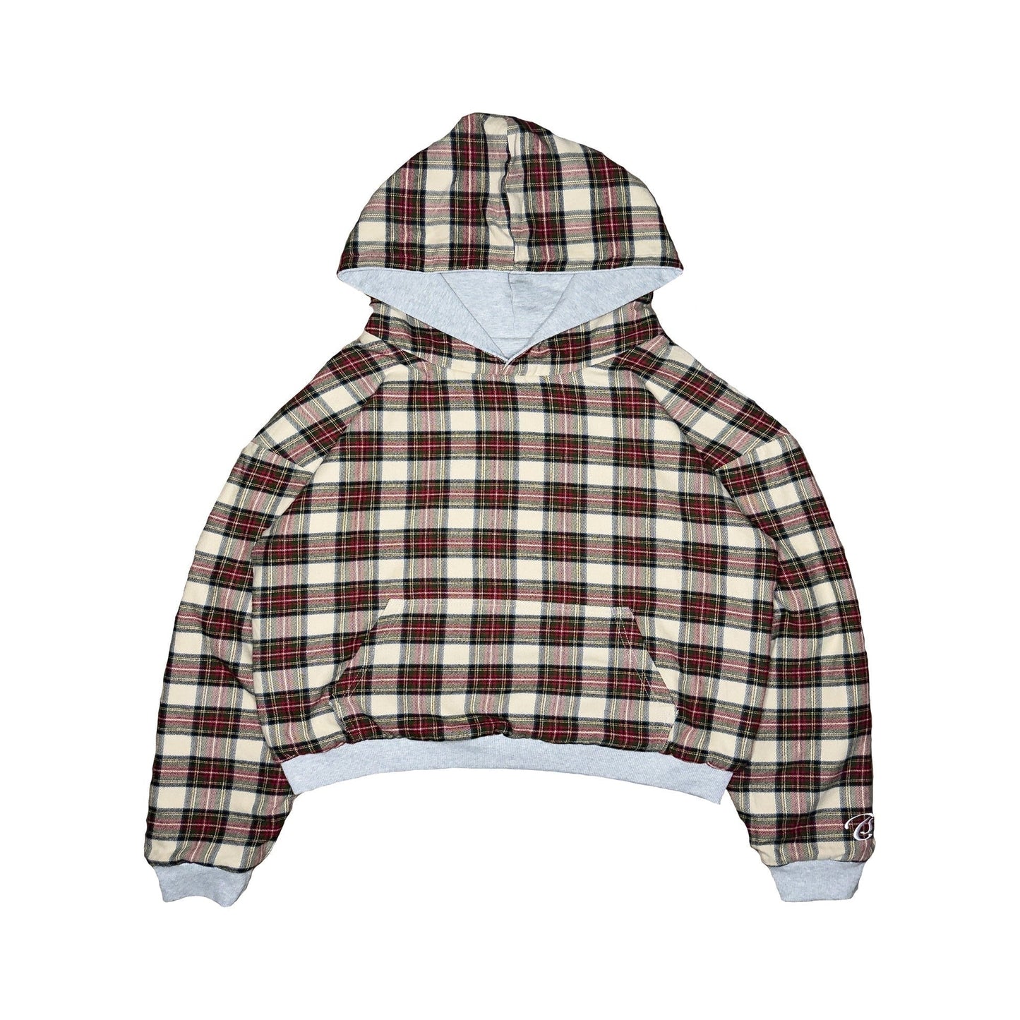 Stylish Plaid Reversible Hoodie